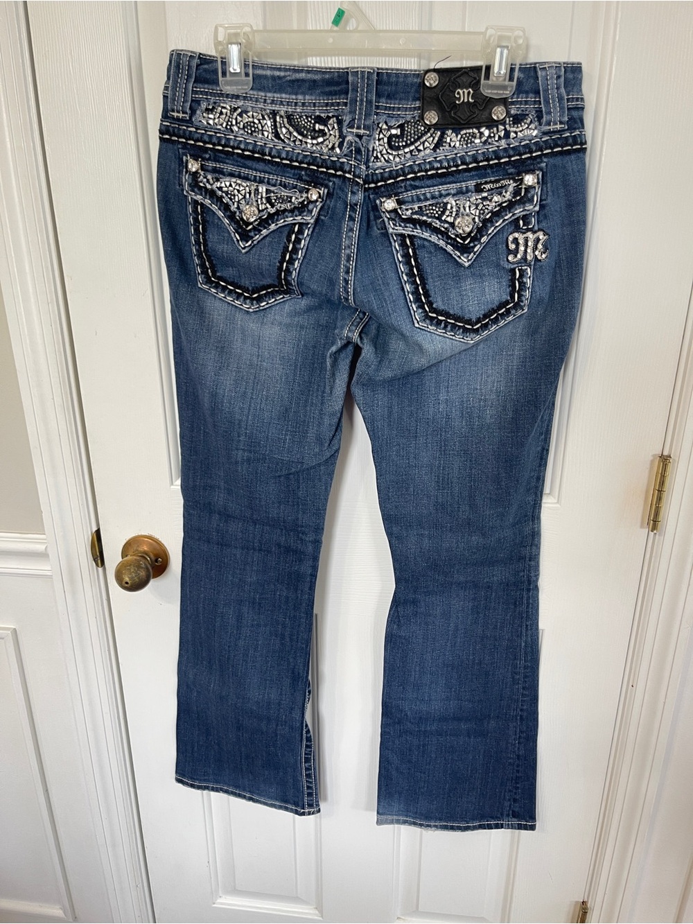 MISS ME Easy Boot Low Rise Jeans Women's Size 28 Blue Y2K Bling - Picture 5 of 9